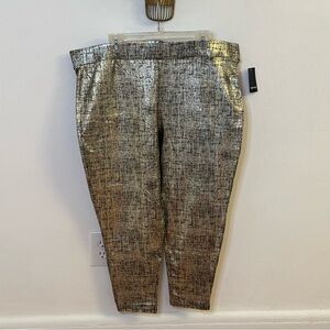 New Torrid Gold Foil Pull On Pants, Plus Size 26, Women's Metallic Trousers